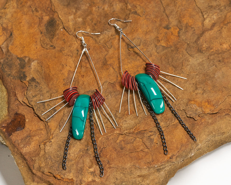 Deep Turquoise Teardrop Pendants