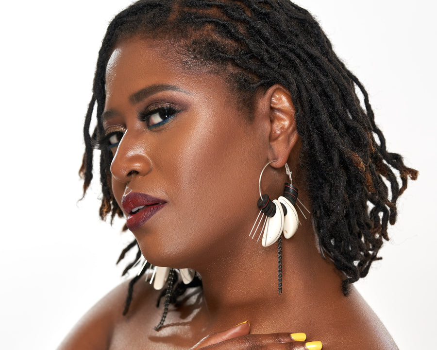 Stone Chained Queen Hoops