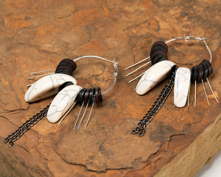 Stone Chained Queen Hoops