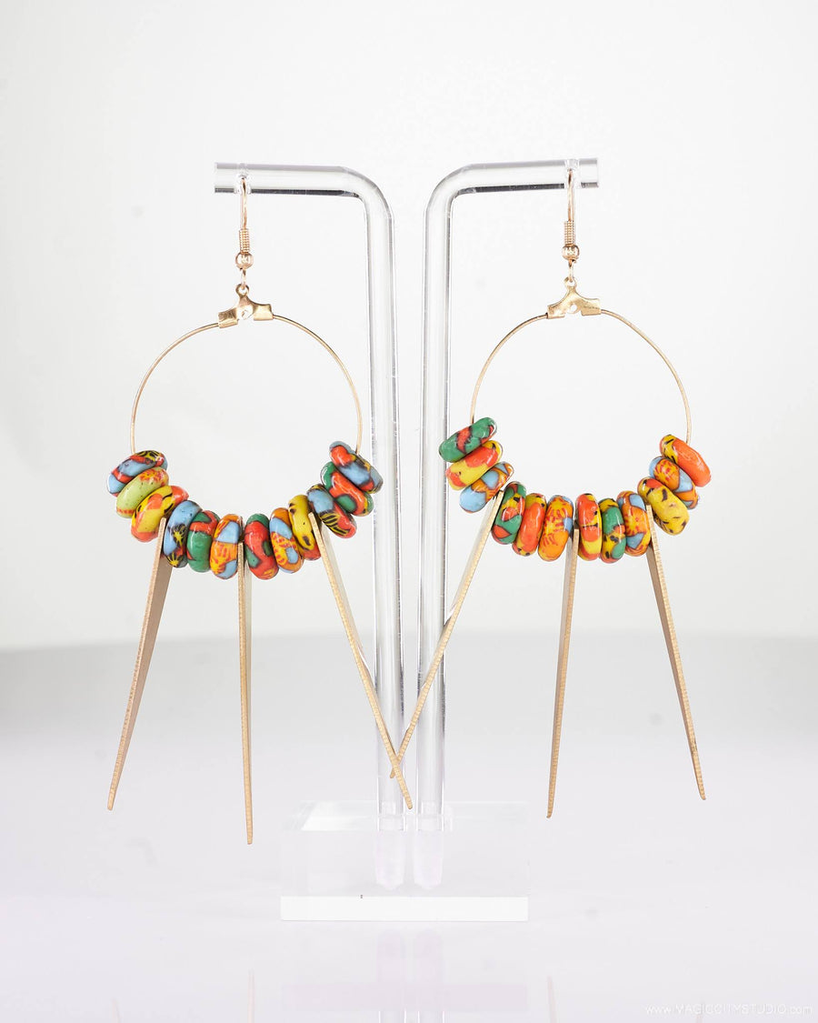 Tani Spiked Pendant Hoops